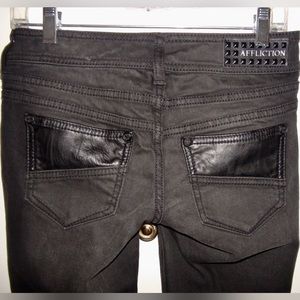 Affliction Raquel Black Premium Distressed Skinny Fit Jeans Journey Black